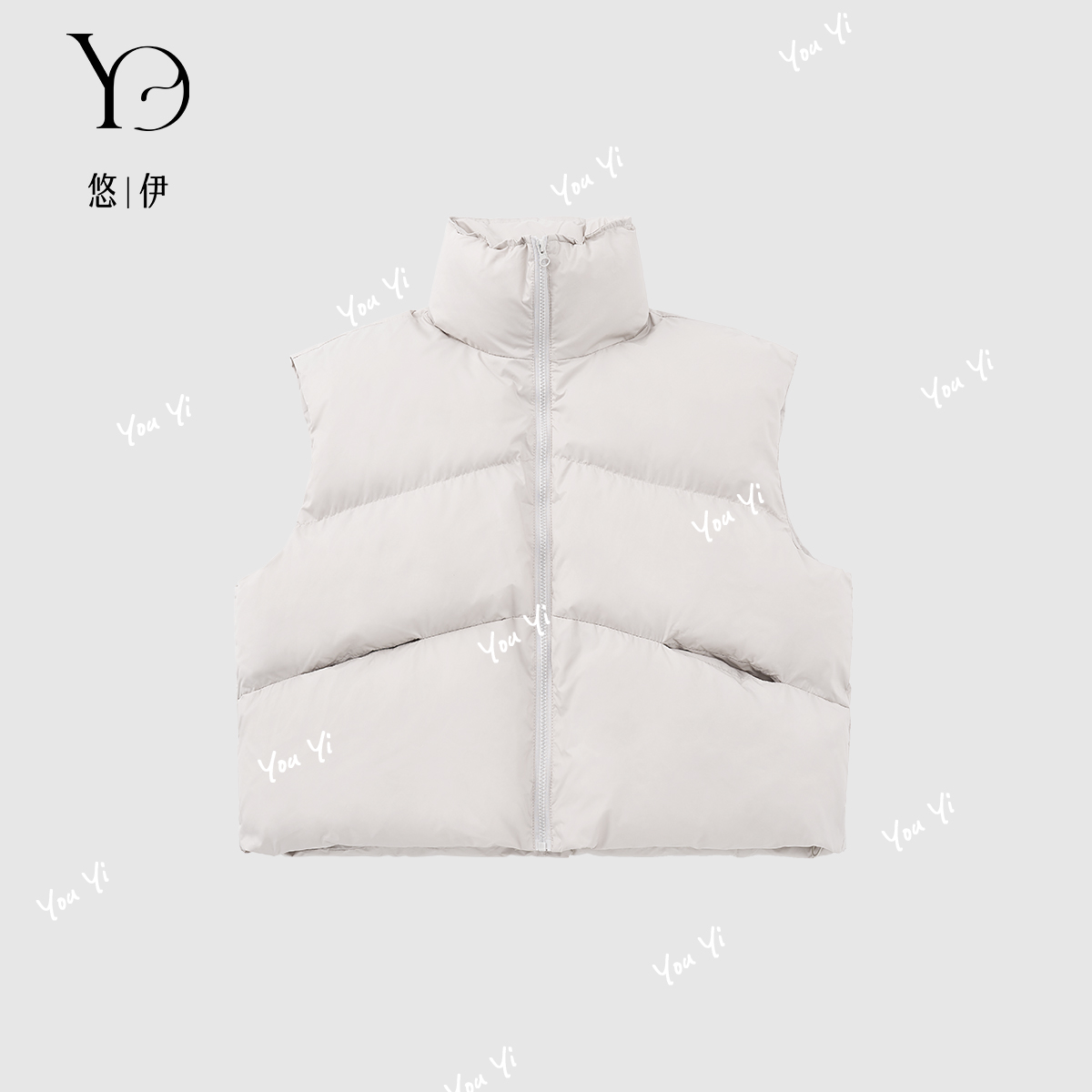 You Yi 冬季韩版保暖面包服短款立领无袖马甲羽绒外套 W53034 