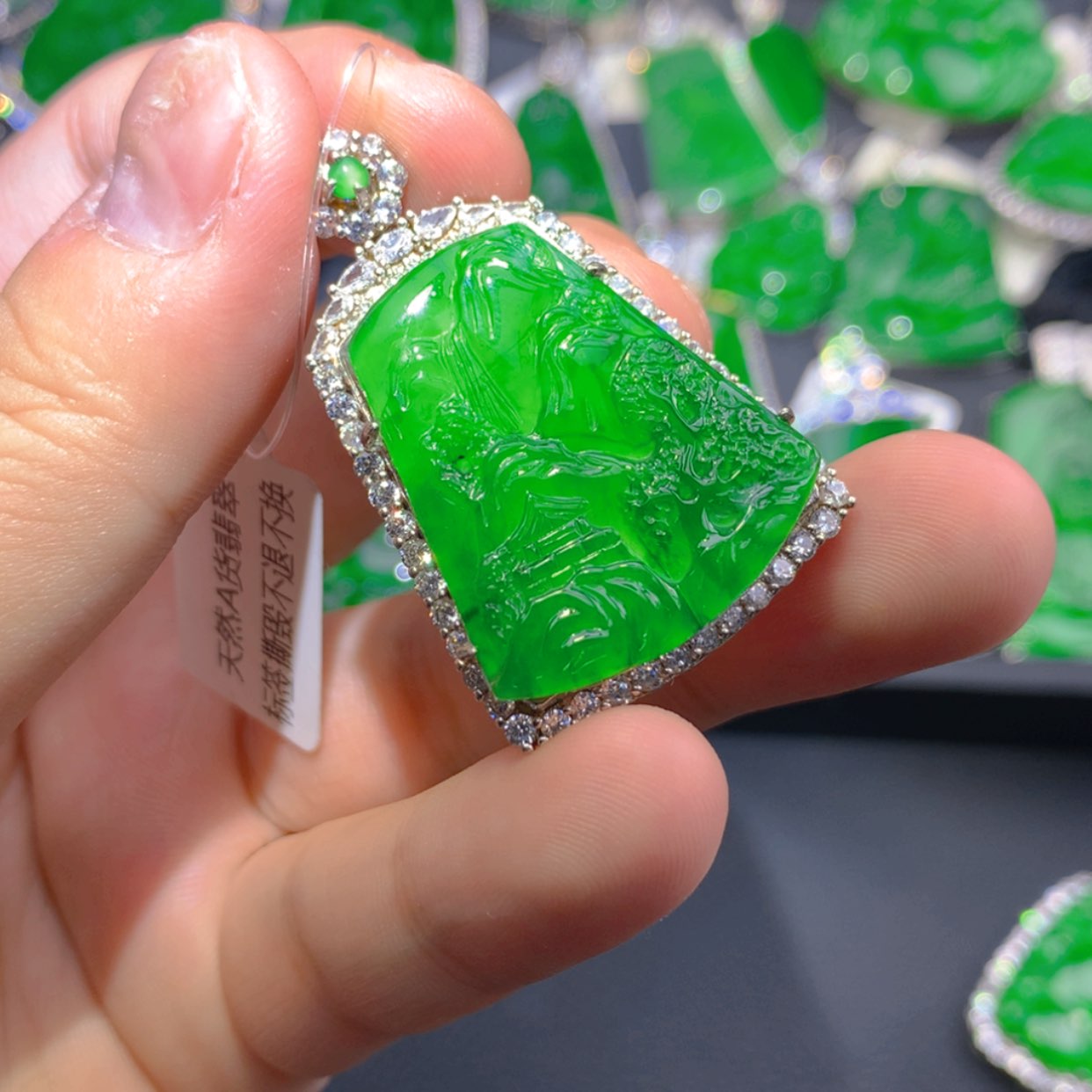 【闪购商品】翡翠颈饰银S925镶嵌111111111