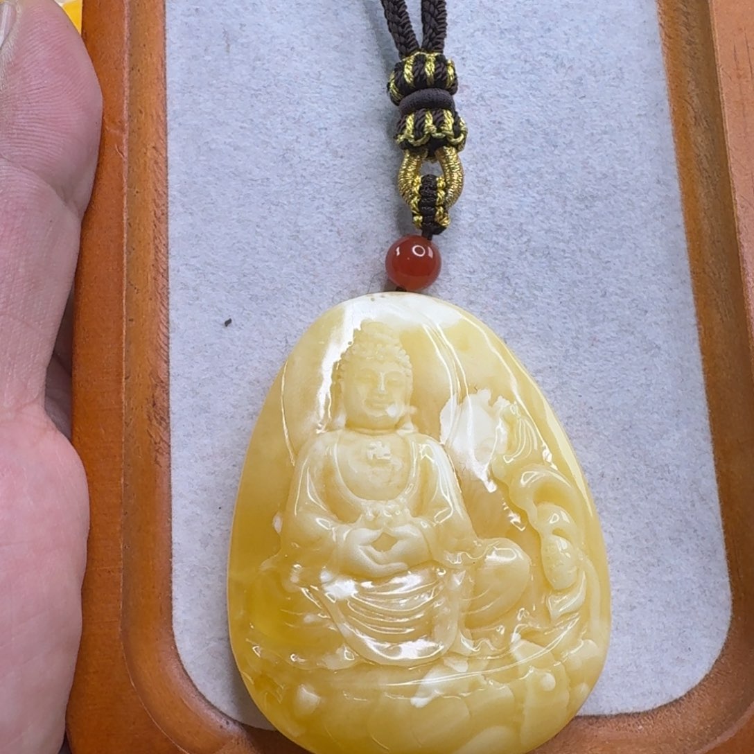 蜜蜡毛衣链未镶嵌龙*纹