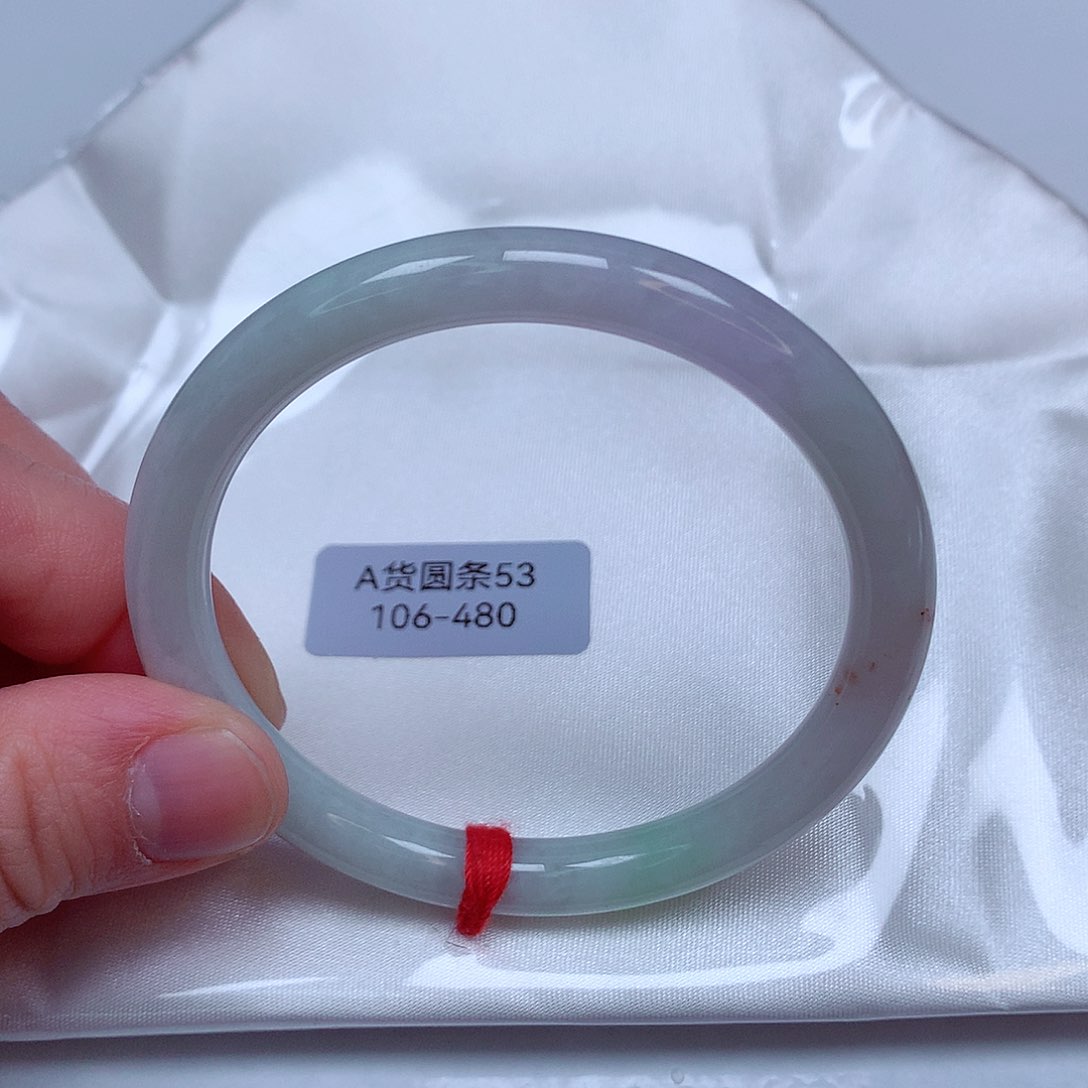 翡翠手镯银S925镀金镶嵌106号