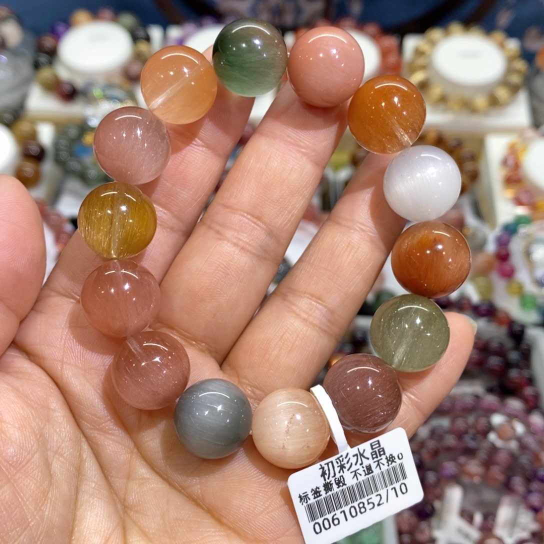 水晶手串未镶嵌彩兔毛14