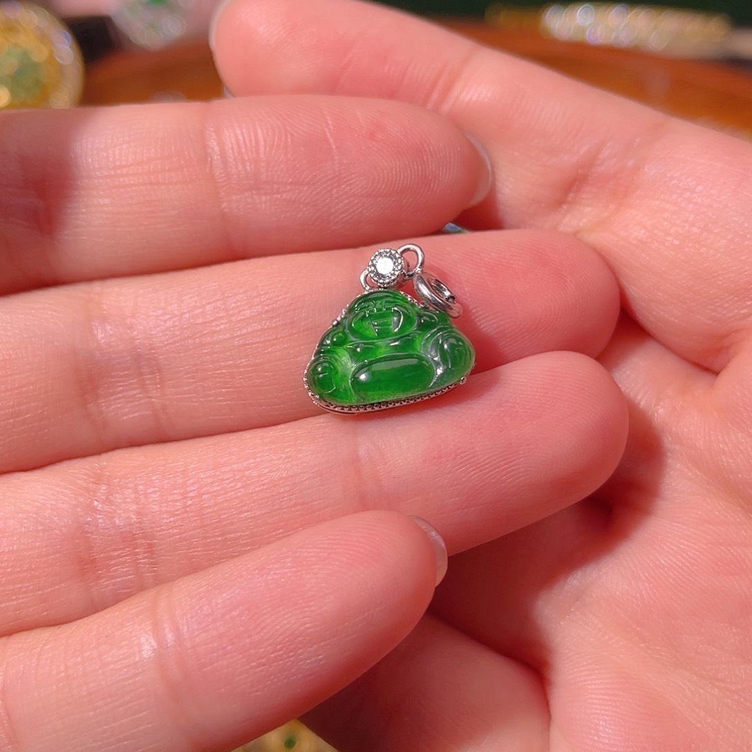 翡翠银S925镶嵌吊坠(不含链)