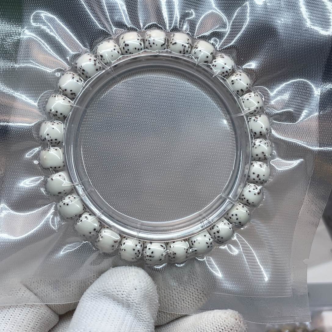 星月菩提手串里*西8.5/7.5原白通体留白单圈