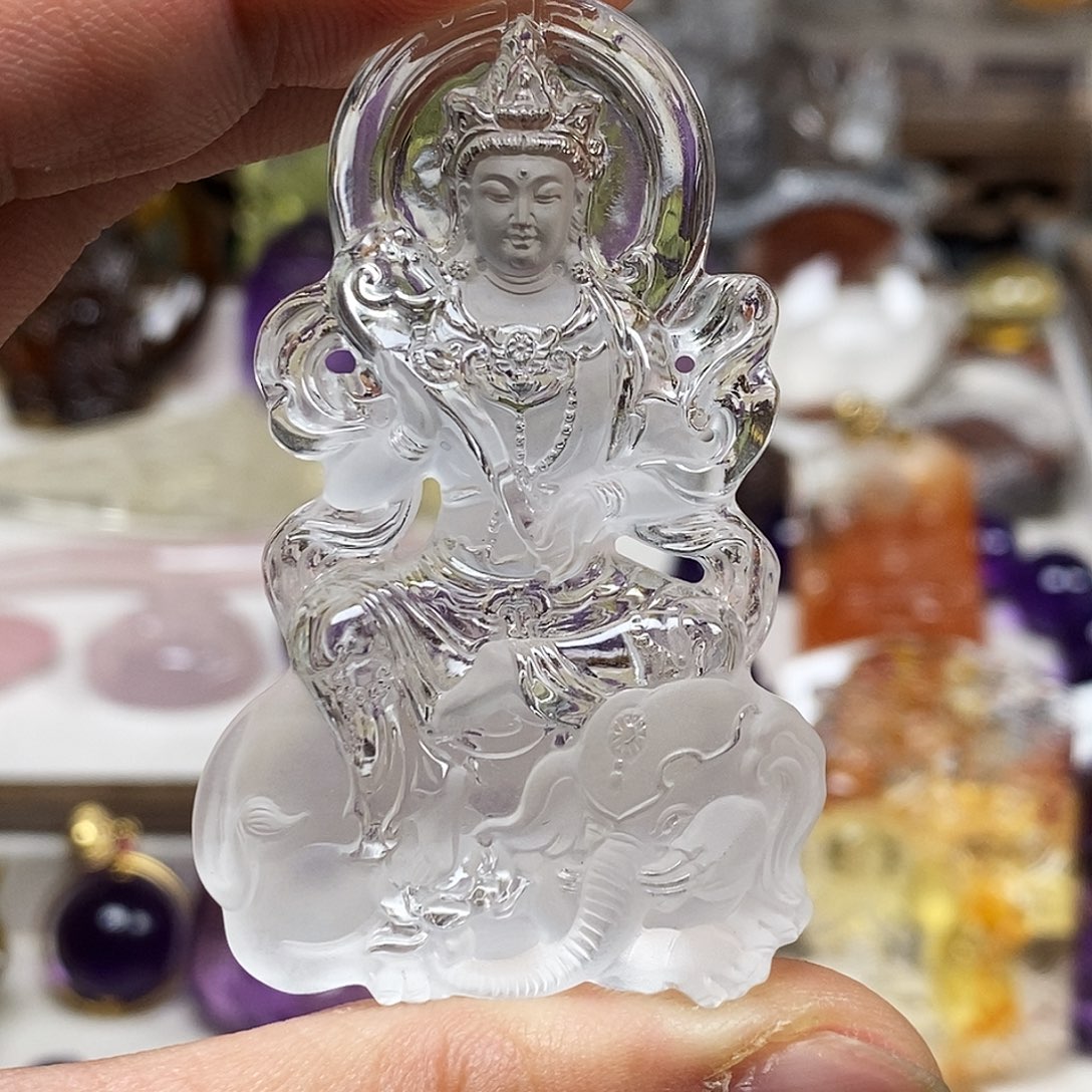 ****晏颈饰未镶嵌水晶天然水晶吊坠