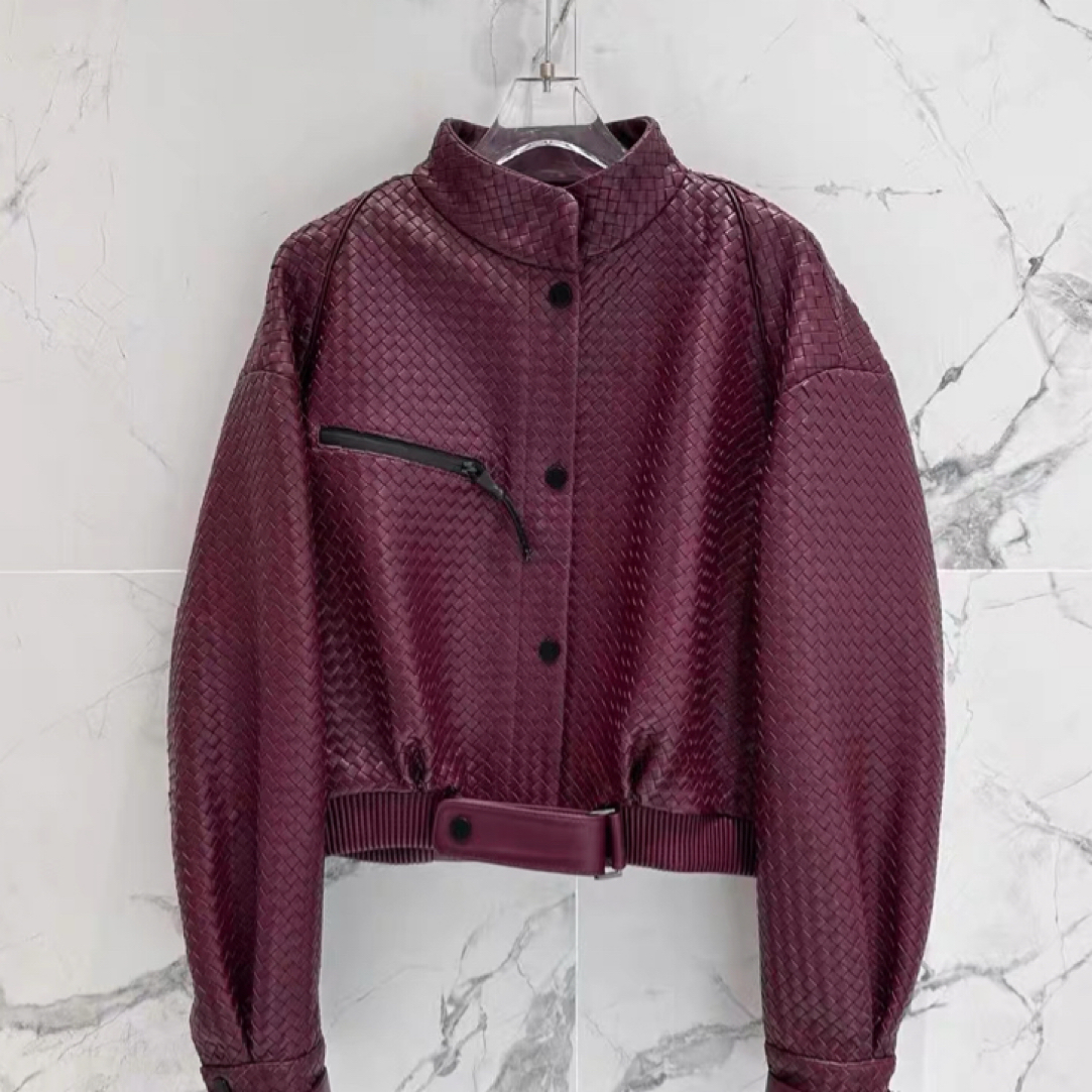 秋冬新款编织进口女款皮衣新款新款跨年穿搭出游服装新款潮牌女装