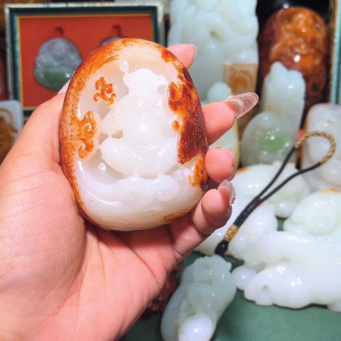 和田玉挂件未镶嵌福**满