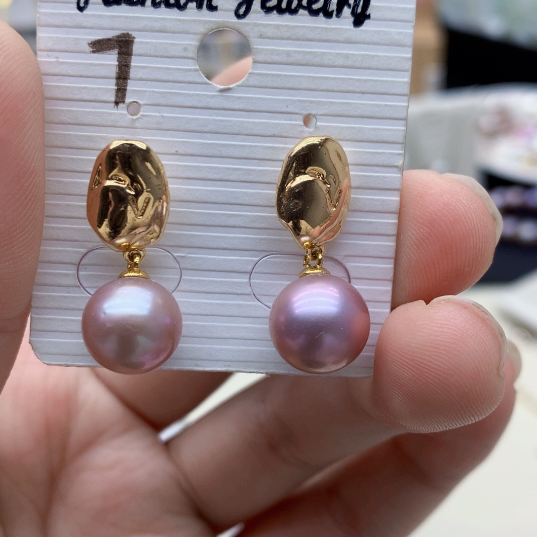 淡水珍珠耳饰合金