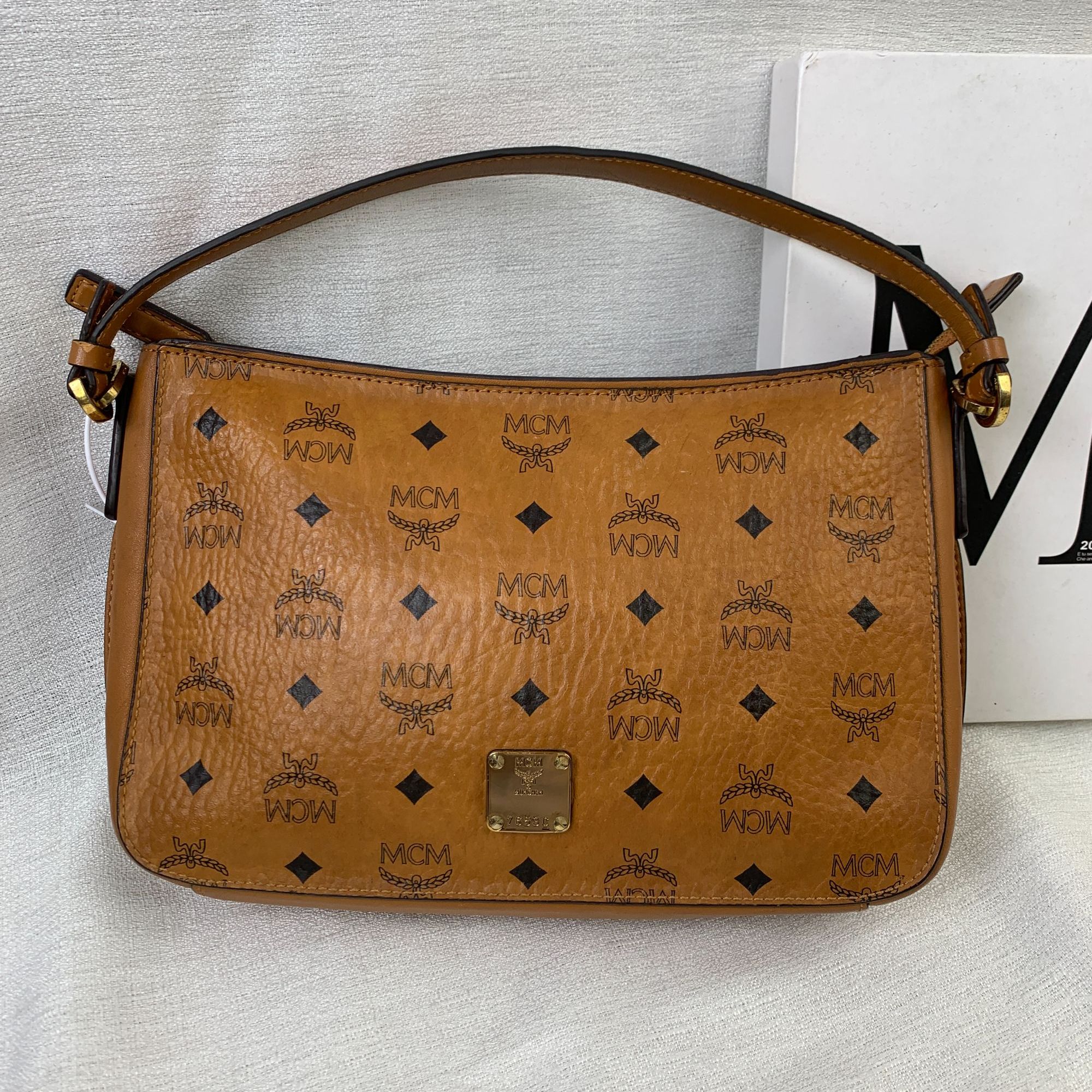 95新 MCM 干邑色麻将包/FY08519006/9006