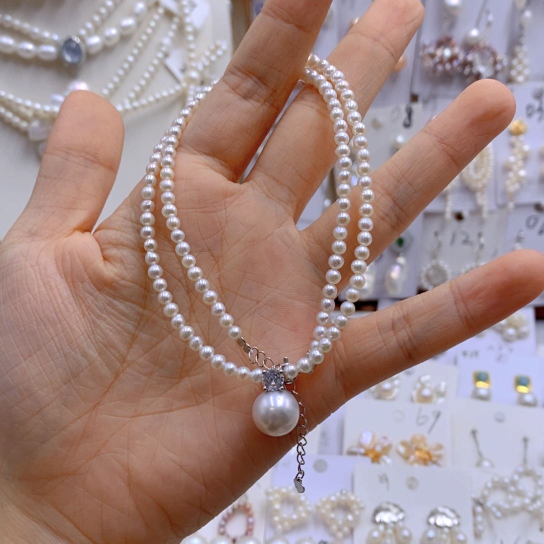 淡水珍珠银S925镶嵌颈饰M***M