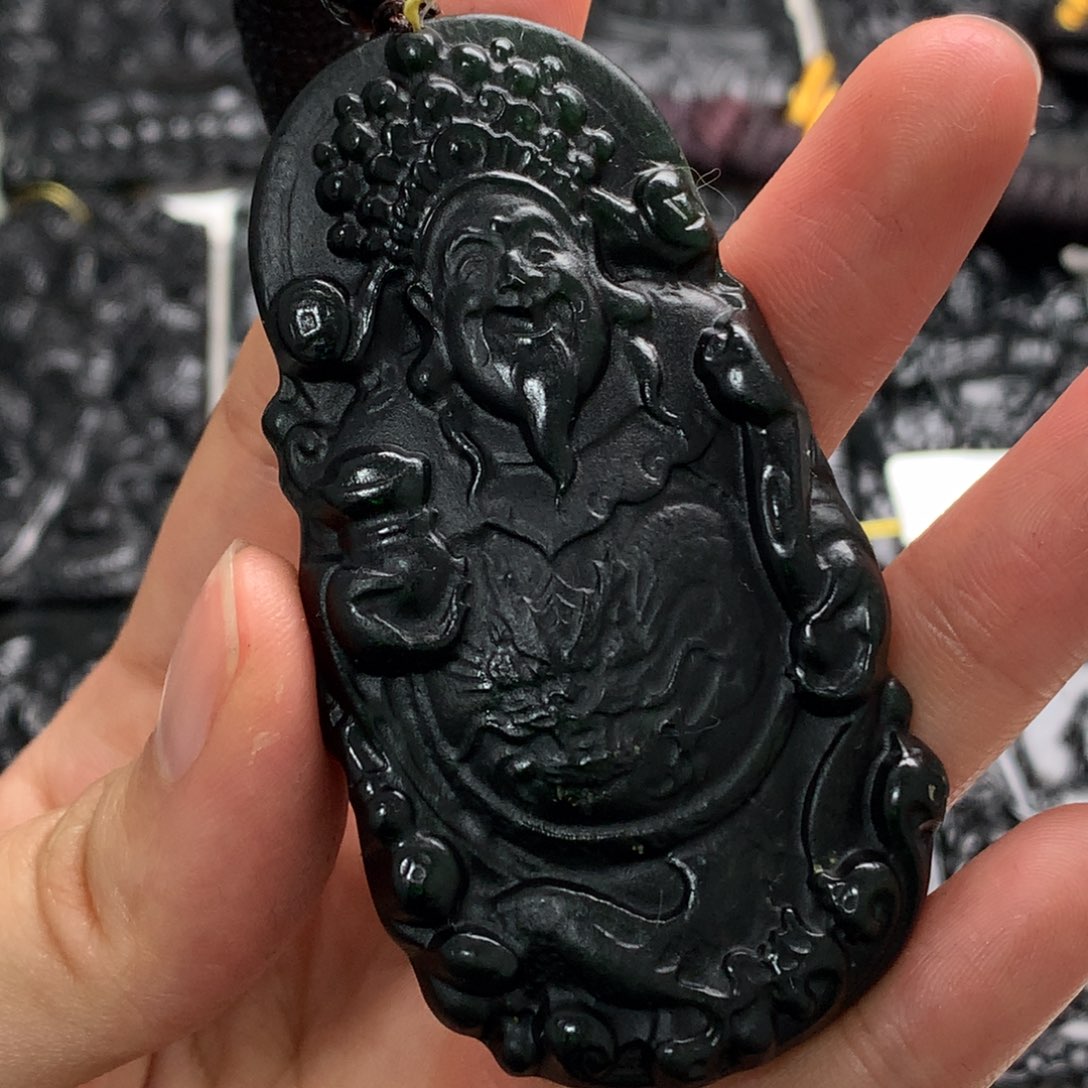 天然缅甸a货钢琴黑挂件