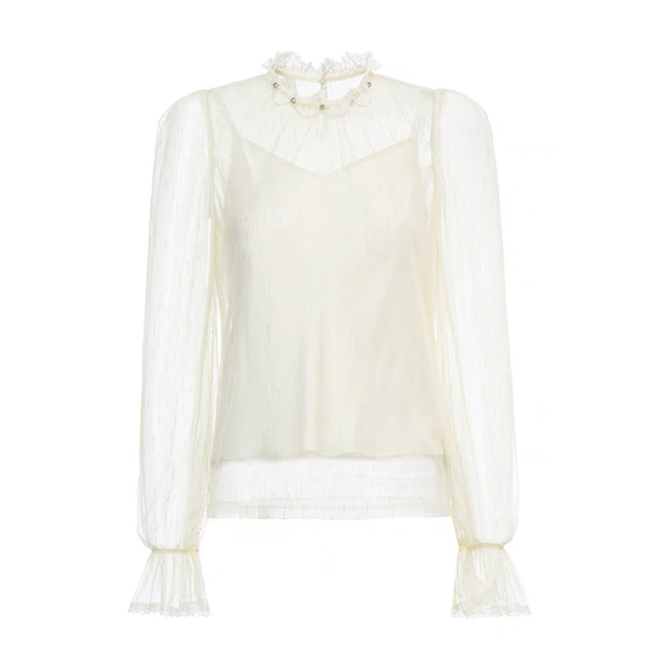 【若谷大大】MAXRIENY宫廷风内搭上衣打底衫温柔百搭蕾丝衫女