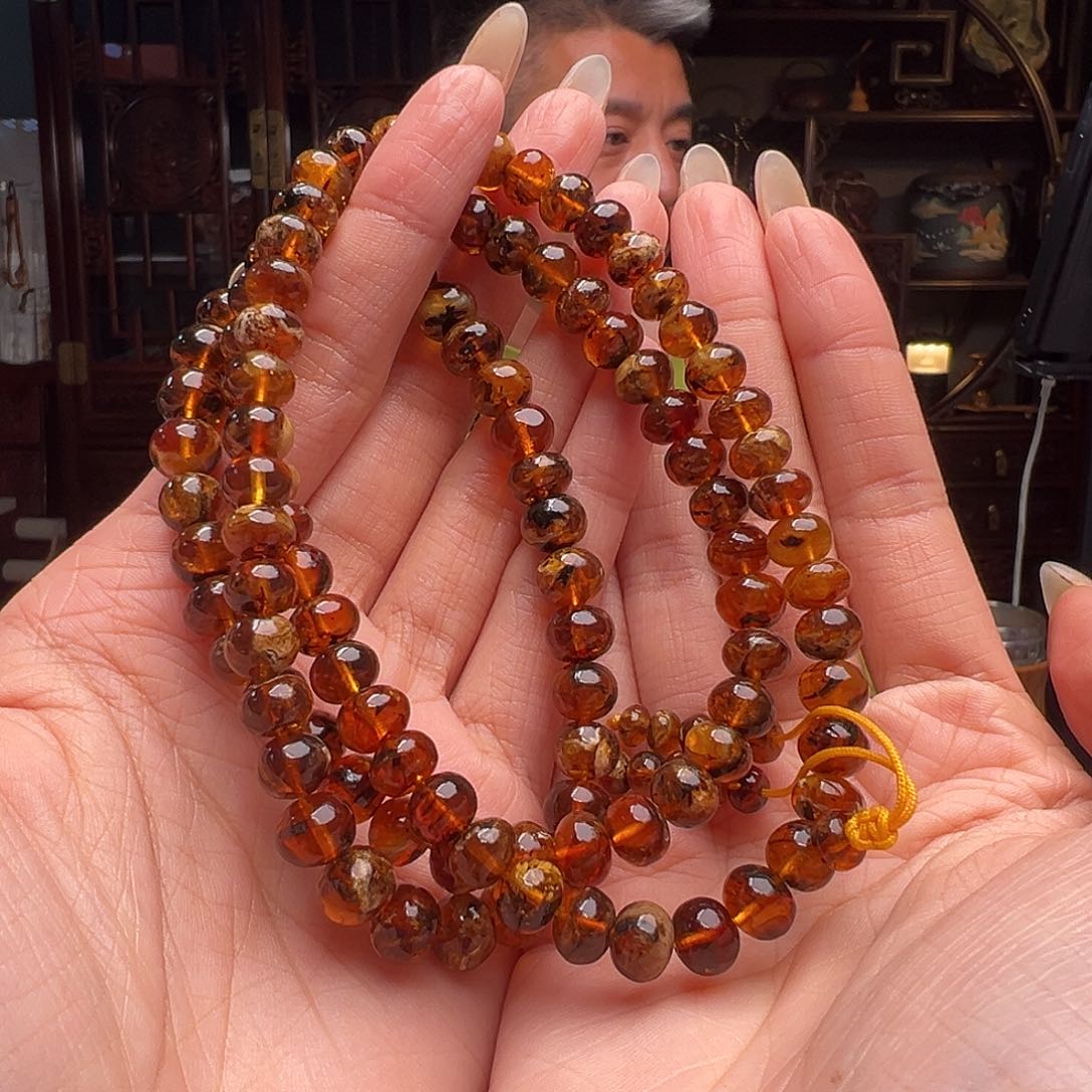 琥珀裸石未镶嵌抚顺琥珀20498-2。8mm