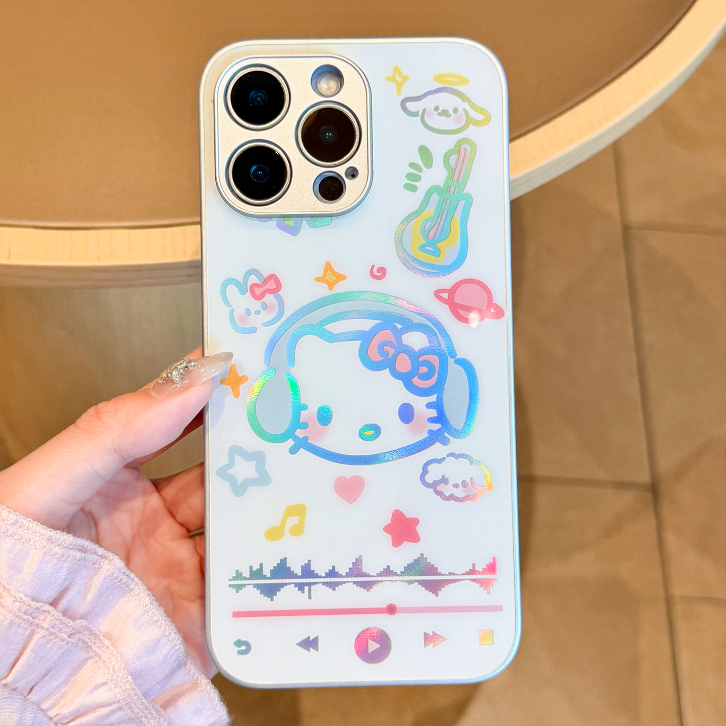 【苹果/华为/荣耀/OPPO/vivo/小米】耳机小猫适用炫彩镭射女手机壳