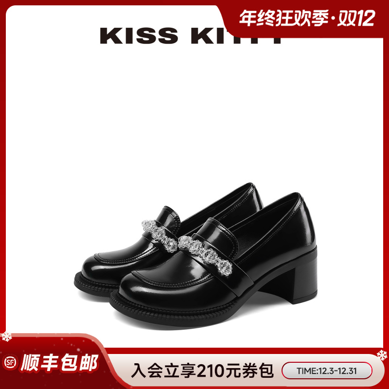 Kiss Kitty乐福鞋女款爆款2025新款玛丽珍鞋子时尚百搭增高女鞋