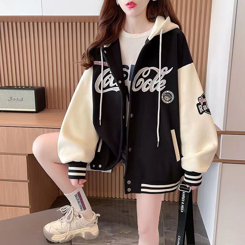 女童连帽外套春秋新款儿童时髦中大童洋气棒球服运动上衣秋装