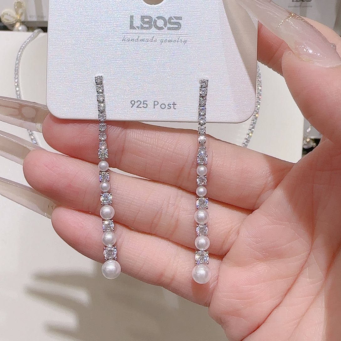 锆石铜合金925银耳环