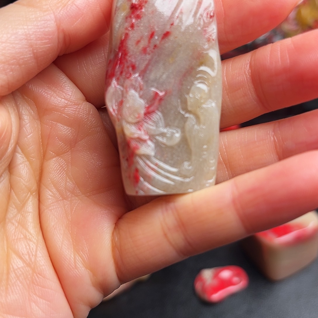 昌化石印石鸡血石随形章