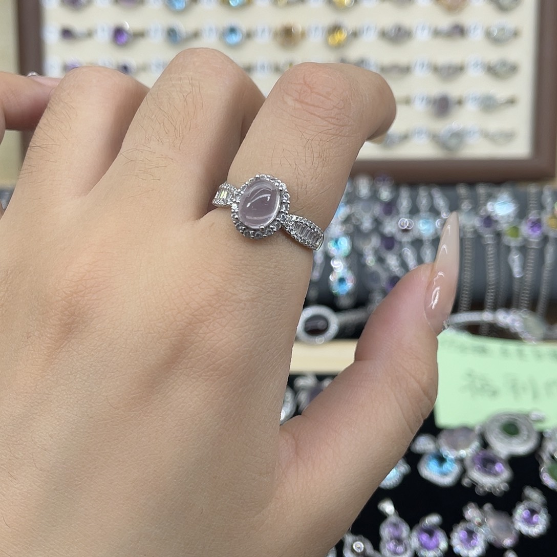 银S925镶嵌戒指芙蓉石