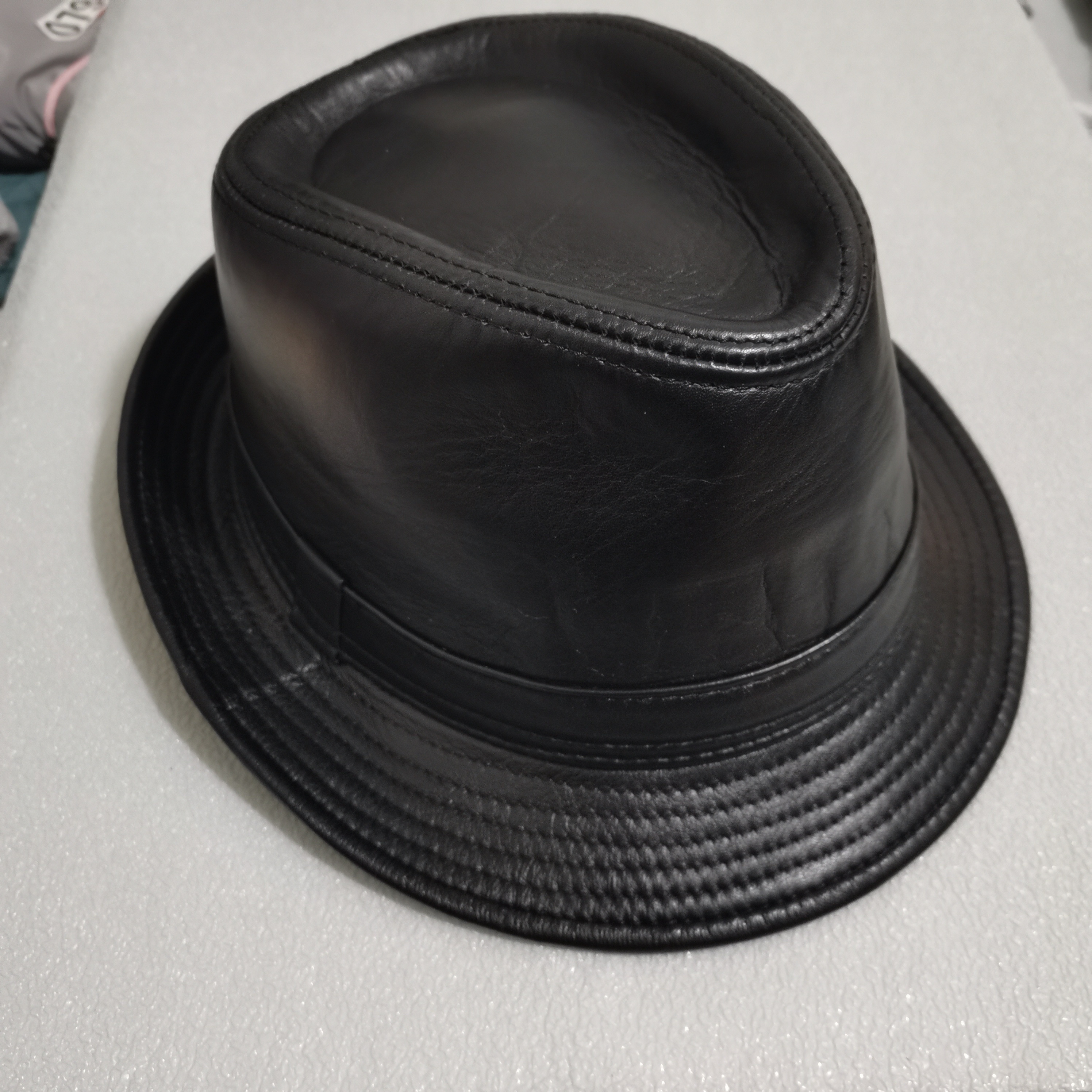 牛皮礼帽绅士帽真皮