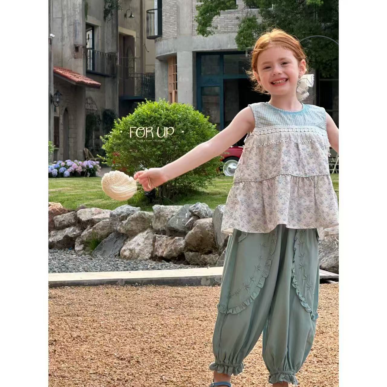 【现货】252-FU-85129多色[FOR UP]法式希蜜花朵刺绣花苞裤