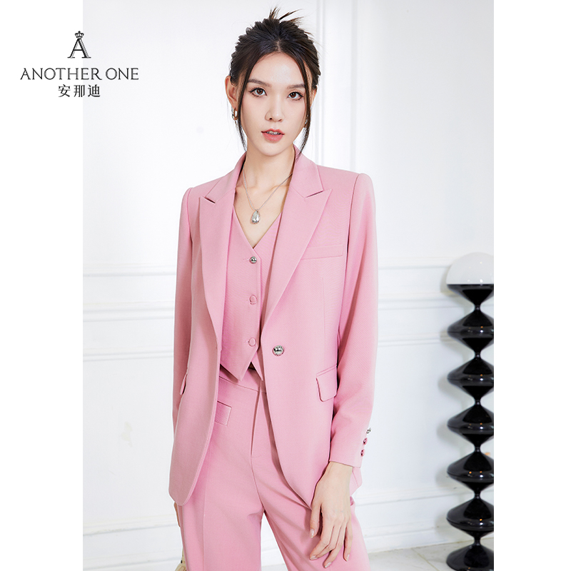 ANOTHER ONE安那迪女式单粒扣翻领简约西装外套