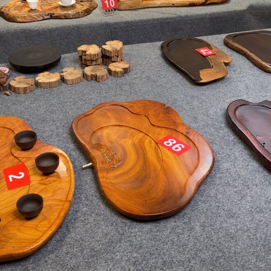 隔***黄老挝黄花梨随行实木茶盘