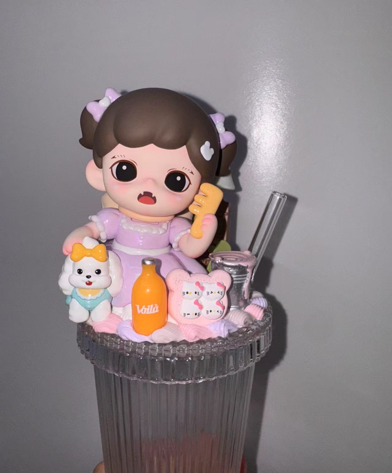 佳佳DIY奶油胶透明吸管玻璃杯