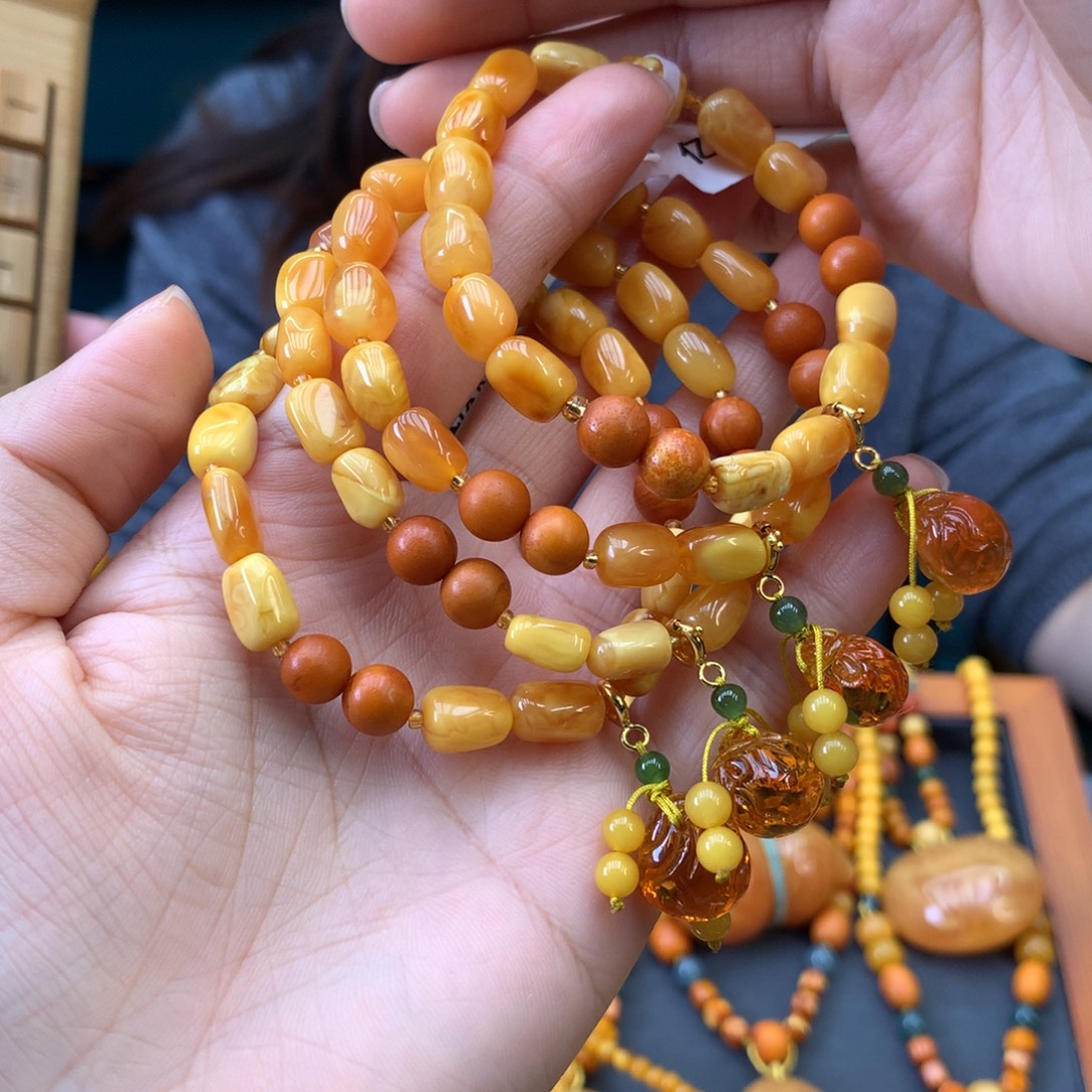 蜜蜡未镶嵌手串多样性发一