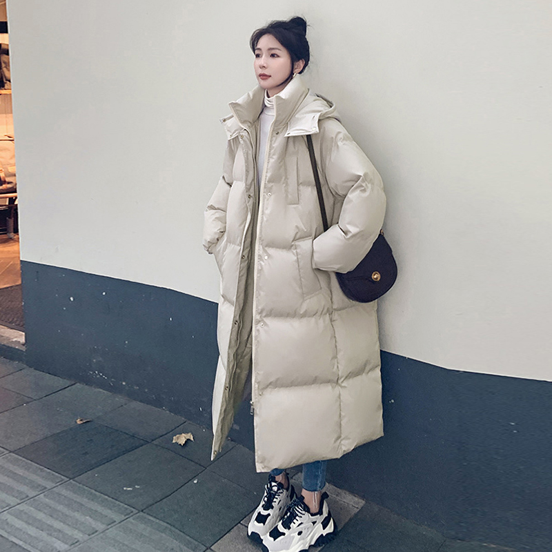 棉服女长款2025冬加厚保暖宽松棉衣韩版oversize过膝面包服通H-*8