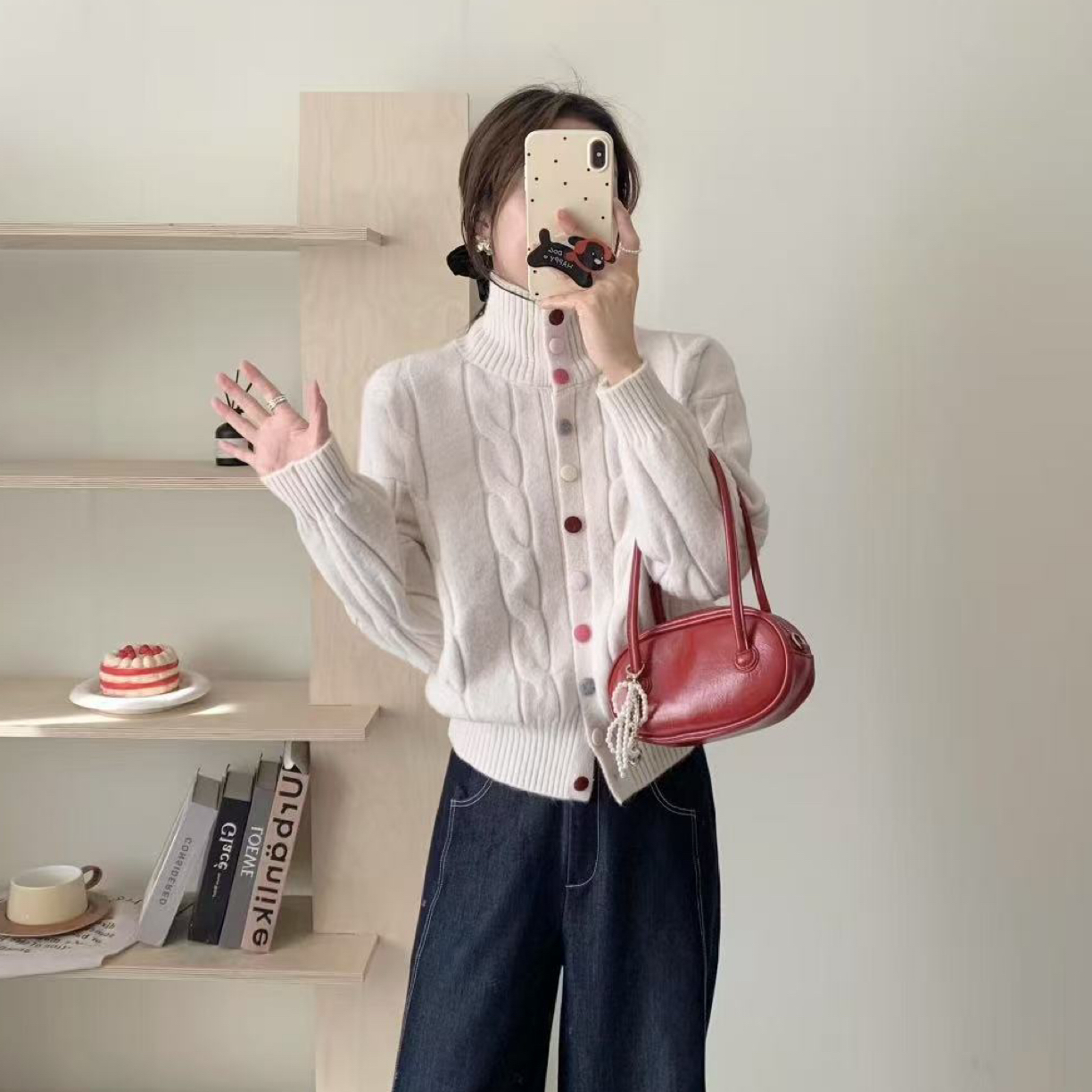 ♥美姐姐♥秋冬时尚彩色排扣毛衣