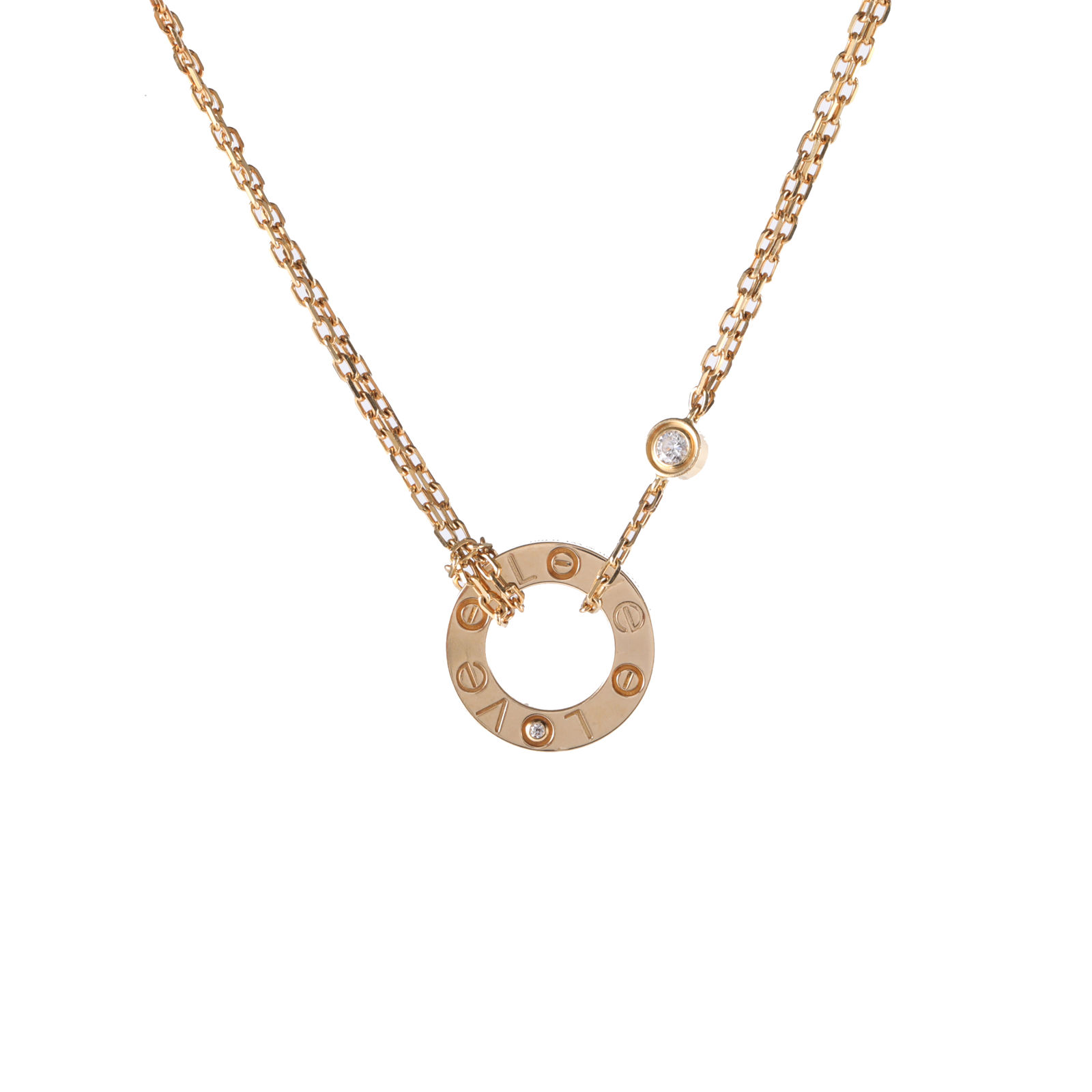 99新 Cartier/卡地亚 活动-600【念念】LOVE 小饼 镶嵌2颗钻石项链