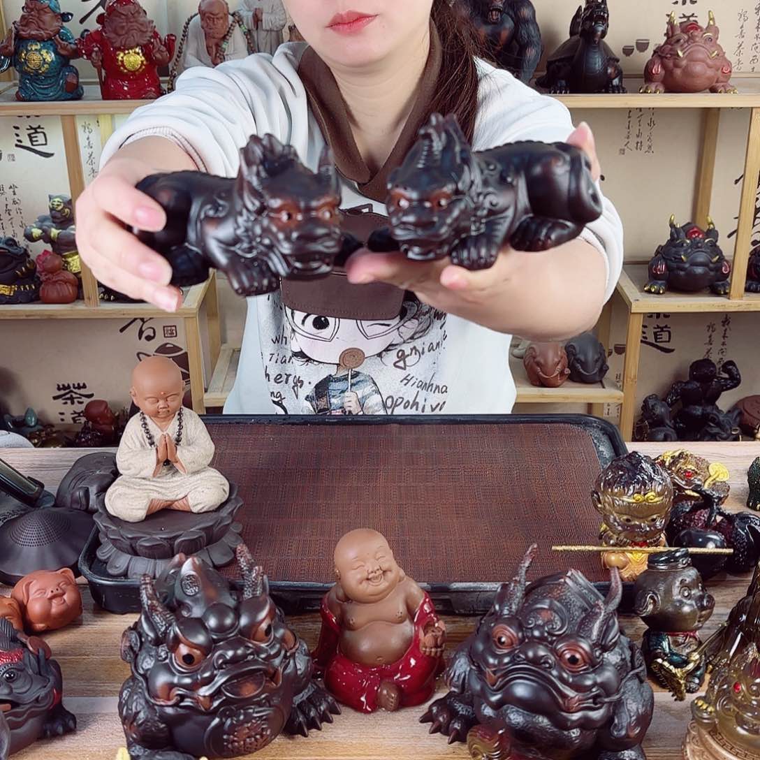 紫砂茶宠紫陶树脂茶宠摆件