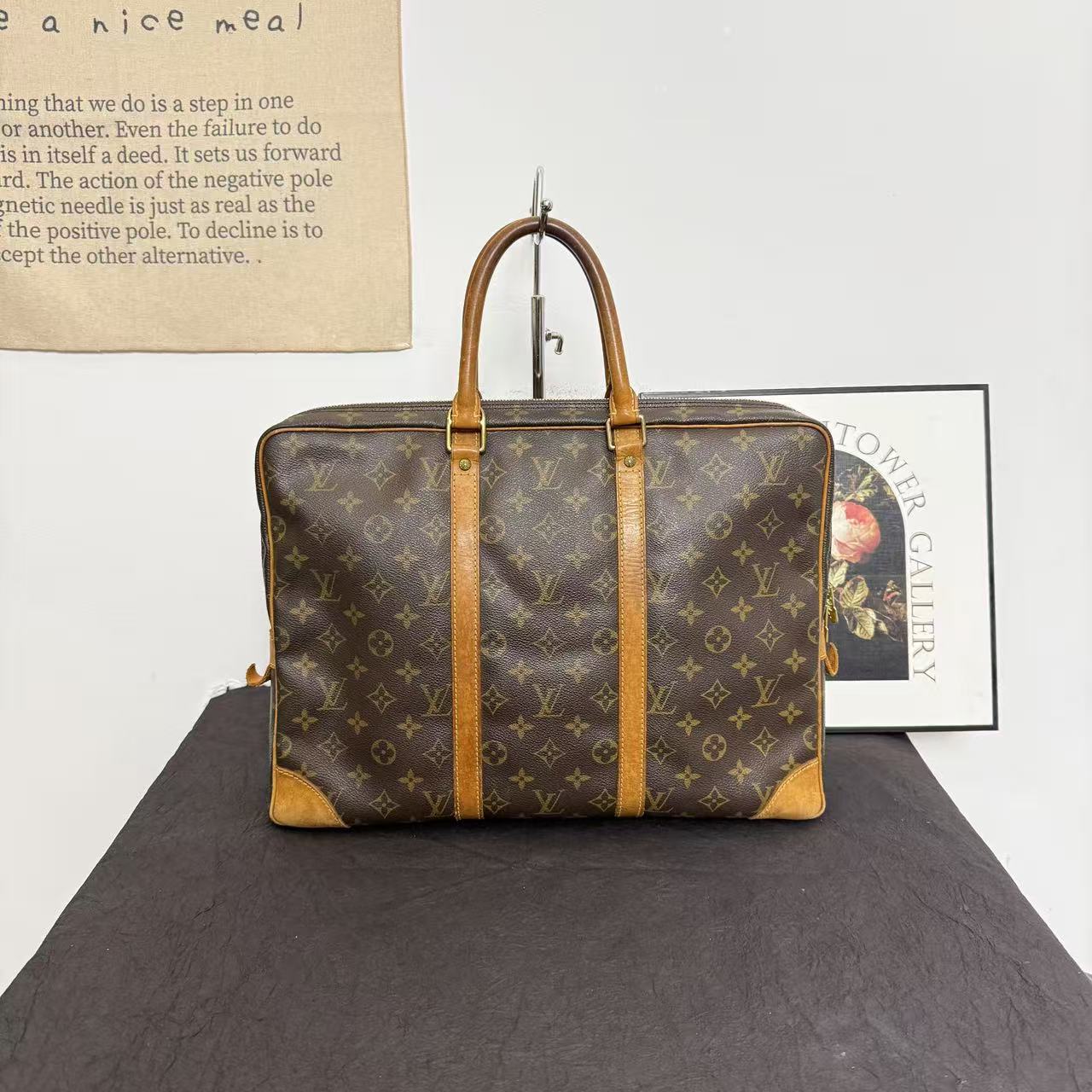 95新 LouisVuitton/路易威登 古登中古/lv老花公文包手提包单肩包