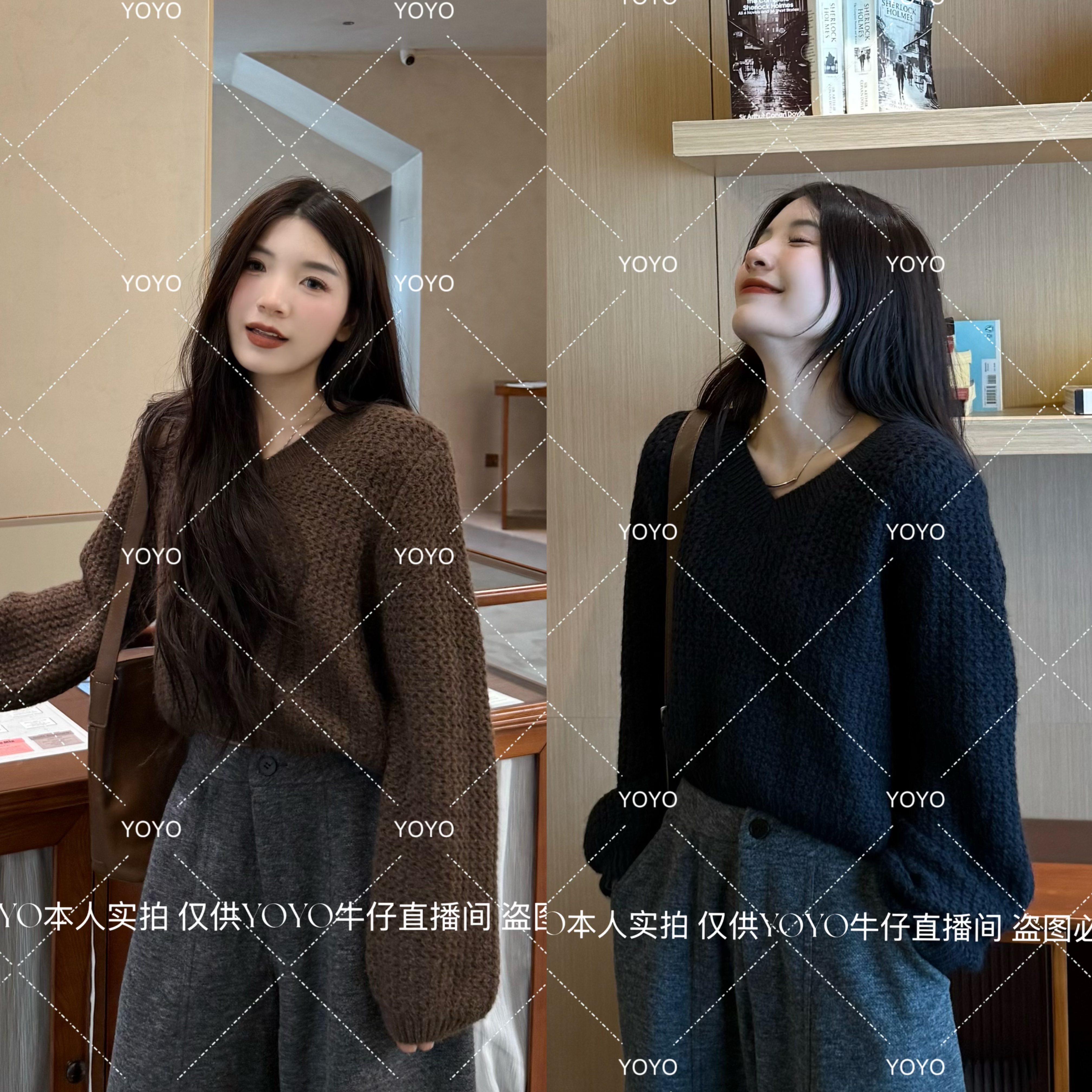 YOYO自制【软糯毛衣】秋款宽松气质时尚休闲慵懒风长袖毛衣