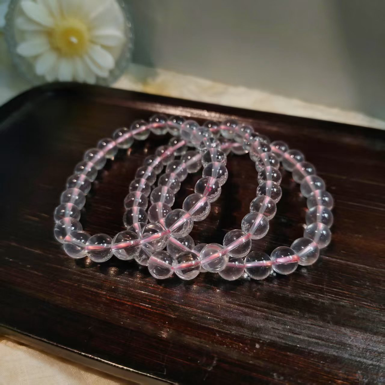 【书记甄选】天然粉水晶单圈手链  多样性发一件 约8mm BB215