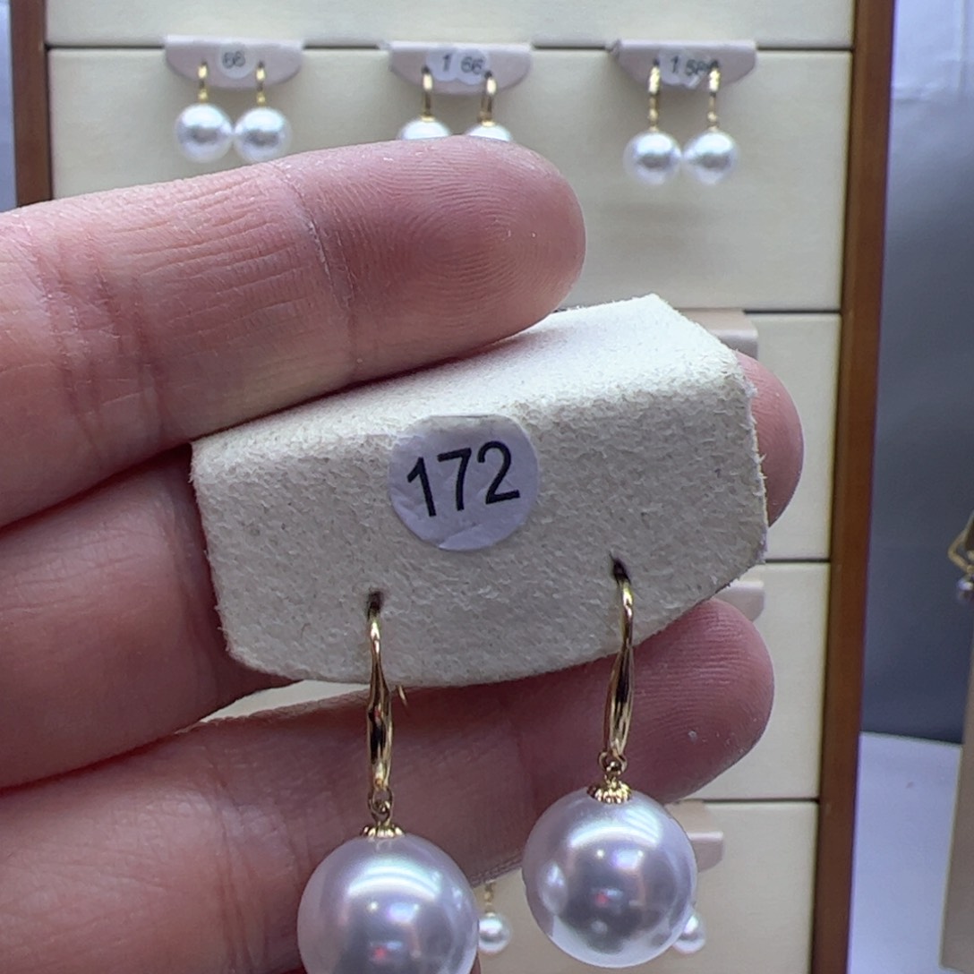淡水珍珠耳饰18K金镶嵌