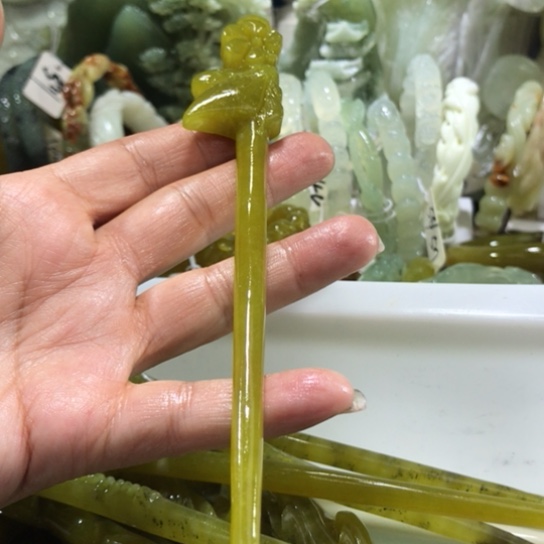 岫玉未镶嵌发簪发簪