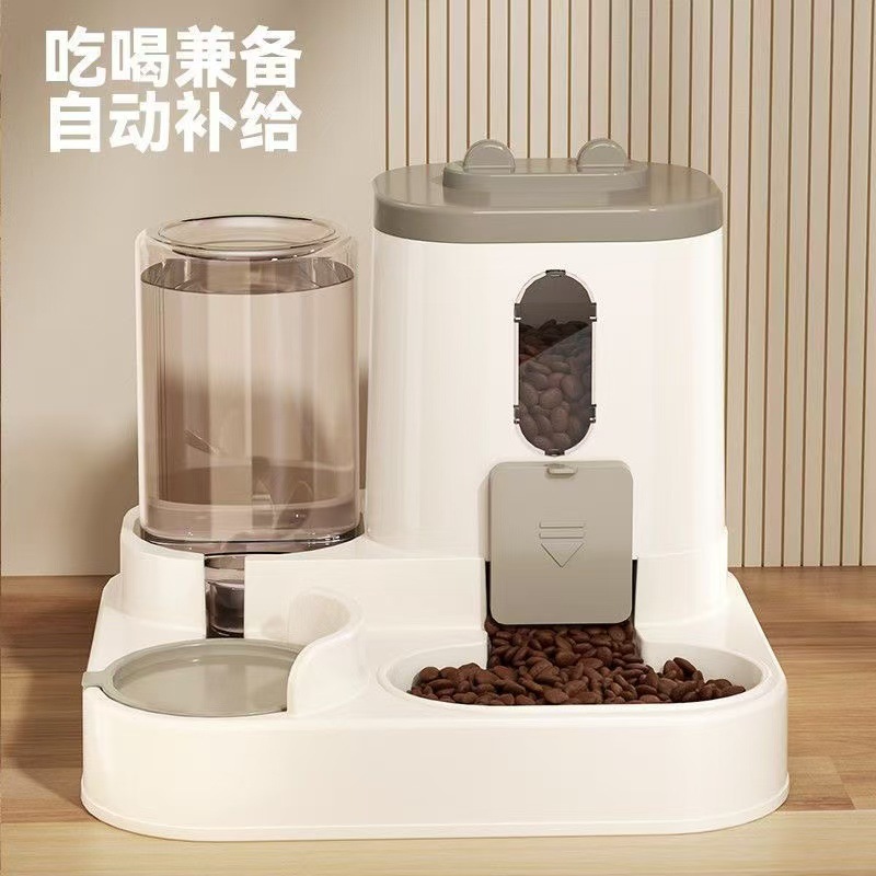 猫碗狗碗自动喂食器猫食盆猫咪粮双碗饮水碗一体保护颈椎宠物用品
