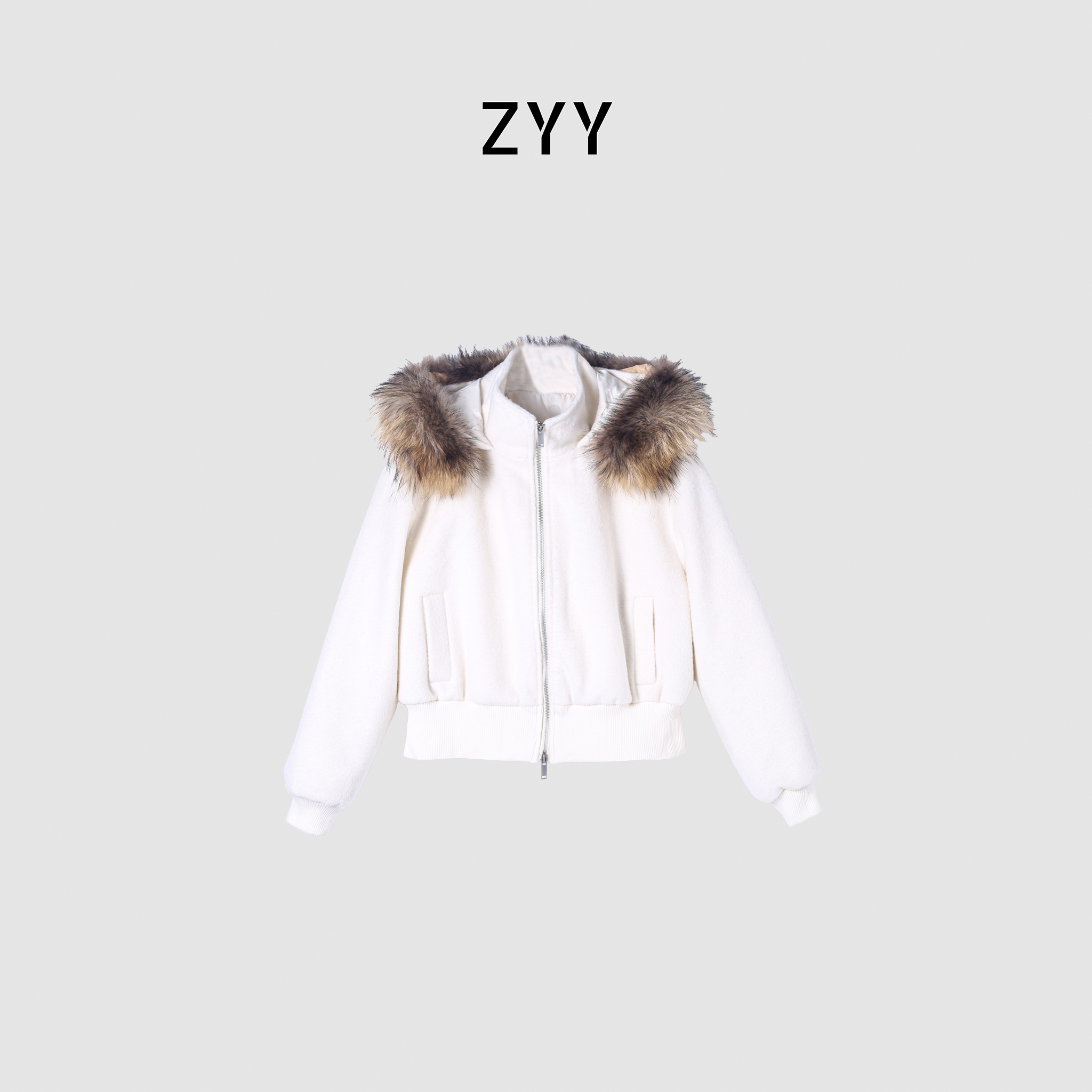 ZYY【北岛冬日】2025S/S新款时尚冬季连帽白鸭绒羽绒服X25DYRF06268