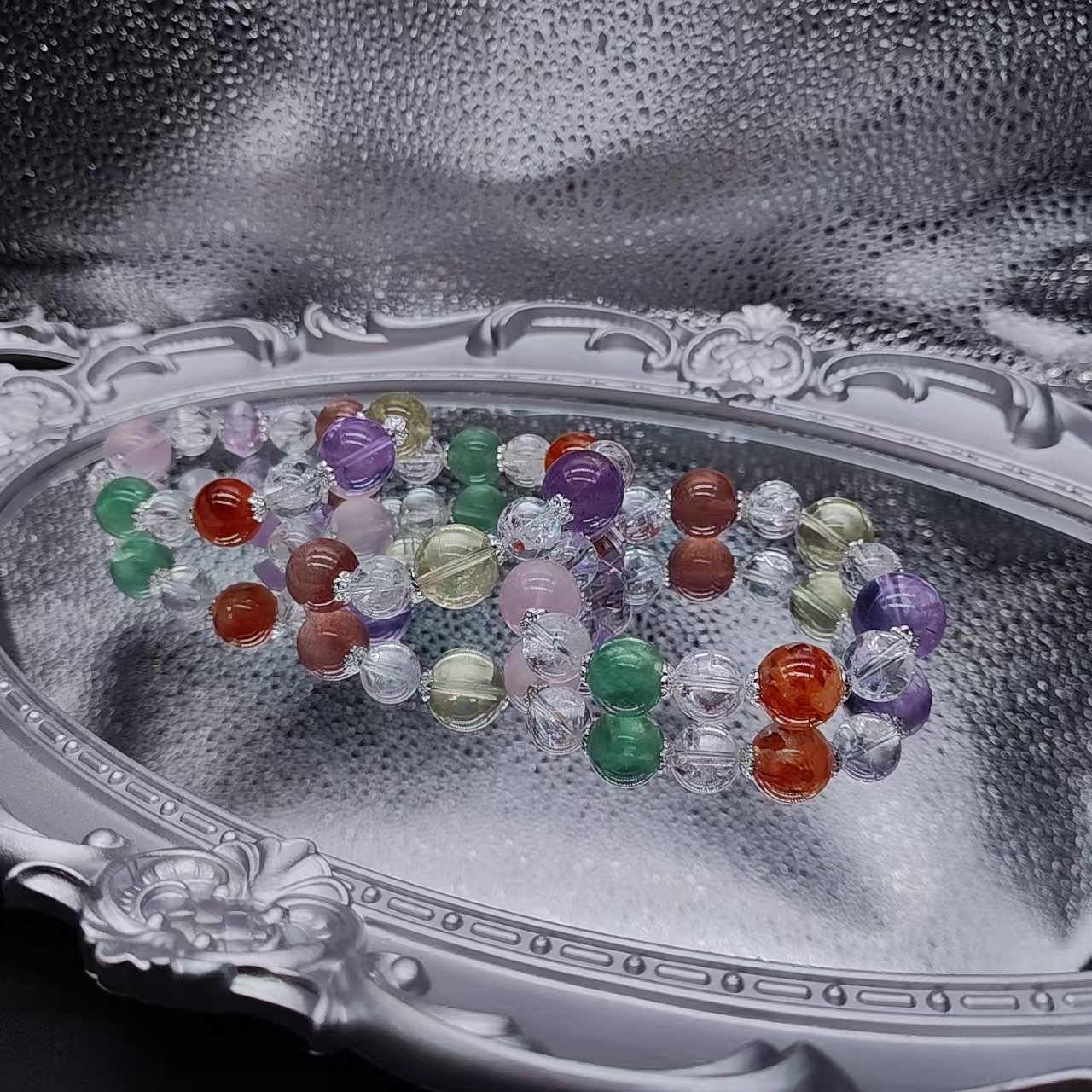 硕夏天然水晶多宝15-16mm设计款手链多样性发其一SX292