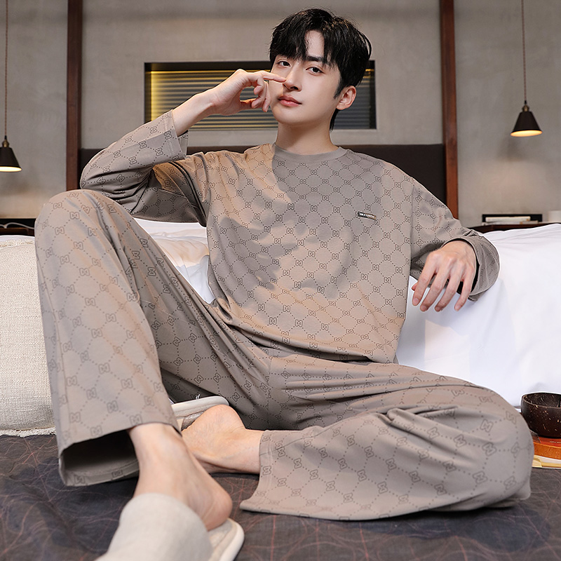 可外穿纯棉男士睡衣春季2025新款长袖家居服春秋款男款套装春夏款