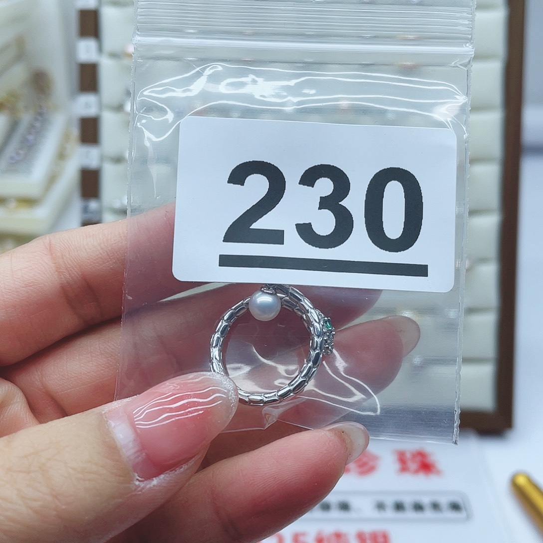 淡水珍珠珠宝奇石银S925镶嵌潘*✌230
