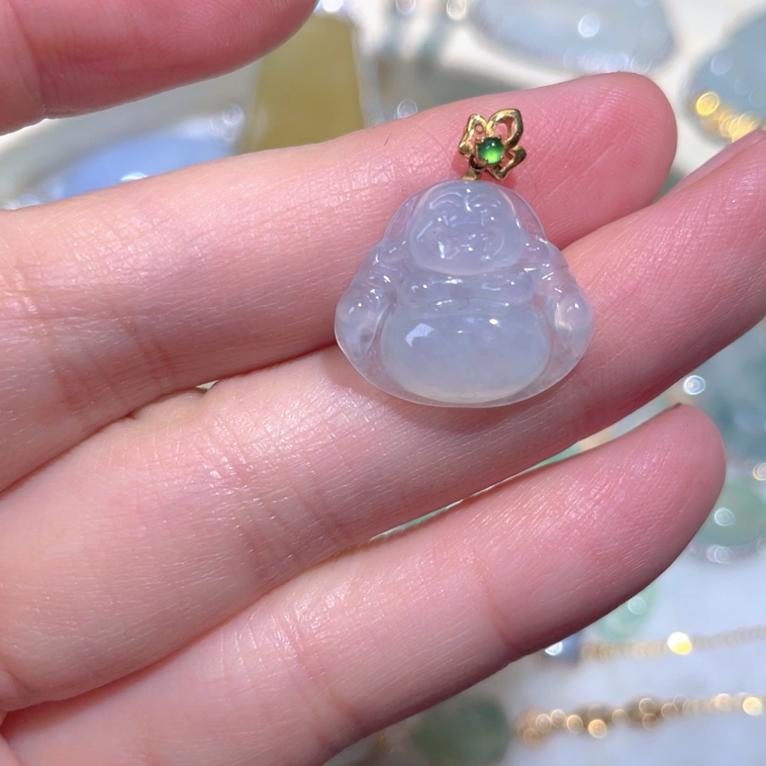 翡翠颈饰18K金镶嵌翡翠