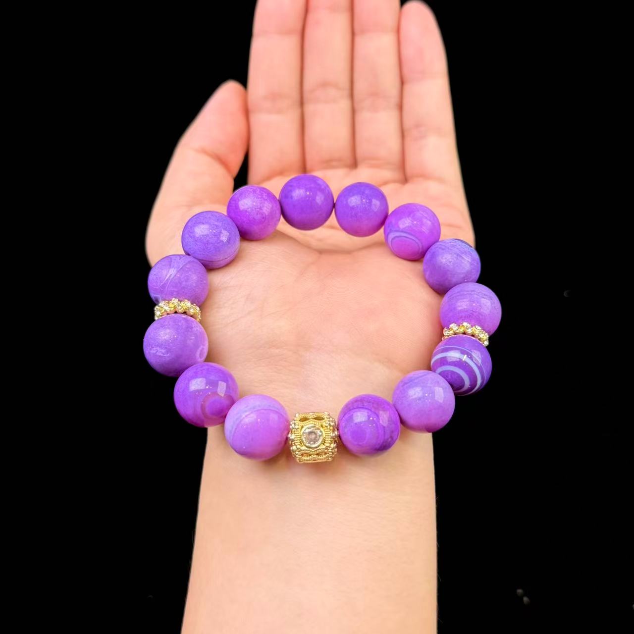 渐变樱花粉舒俱玛瑙DIY手串14mm A28-682