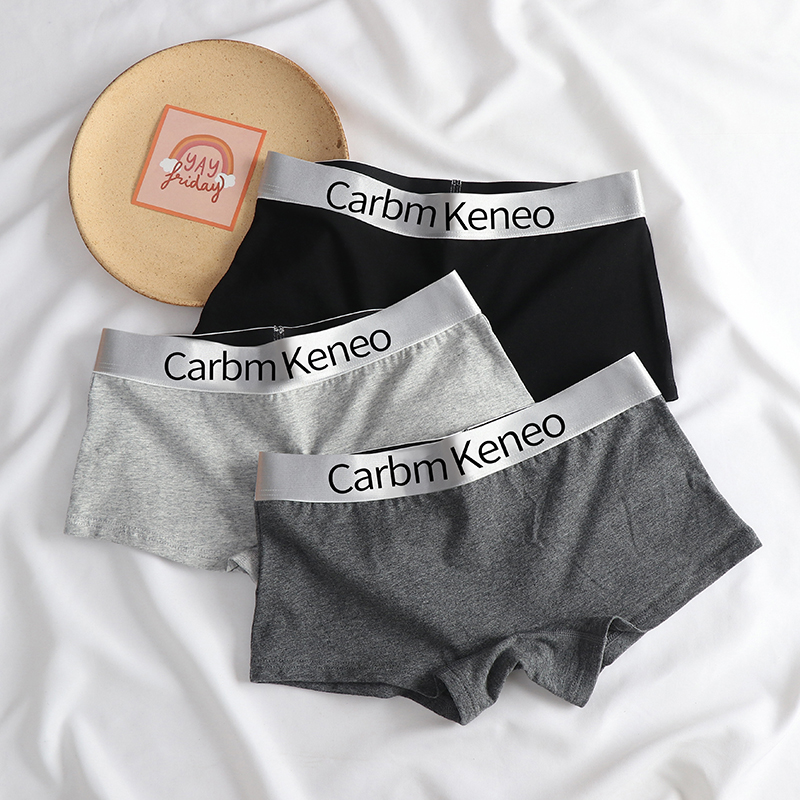 四角短裤女纯色棉质中腰女士弹力中性短裤运动宽边平角裤简约t潮