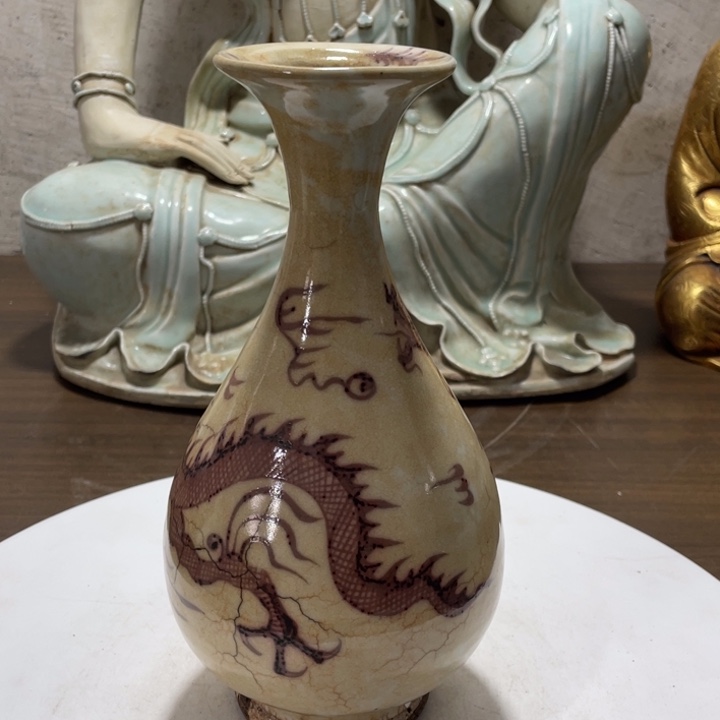 陶瓷釉里红玉壶春瓶