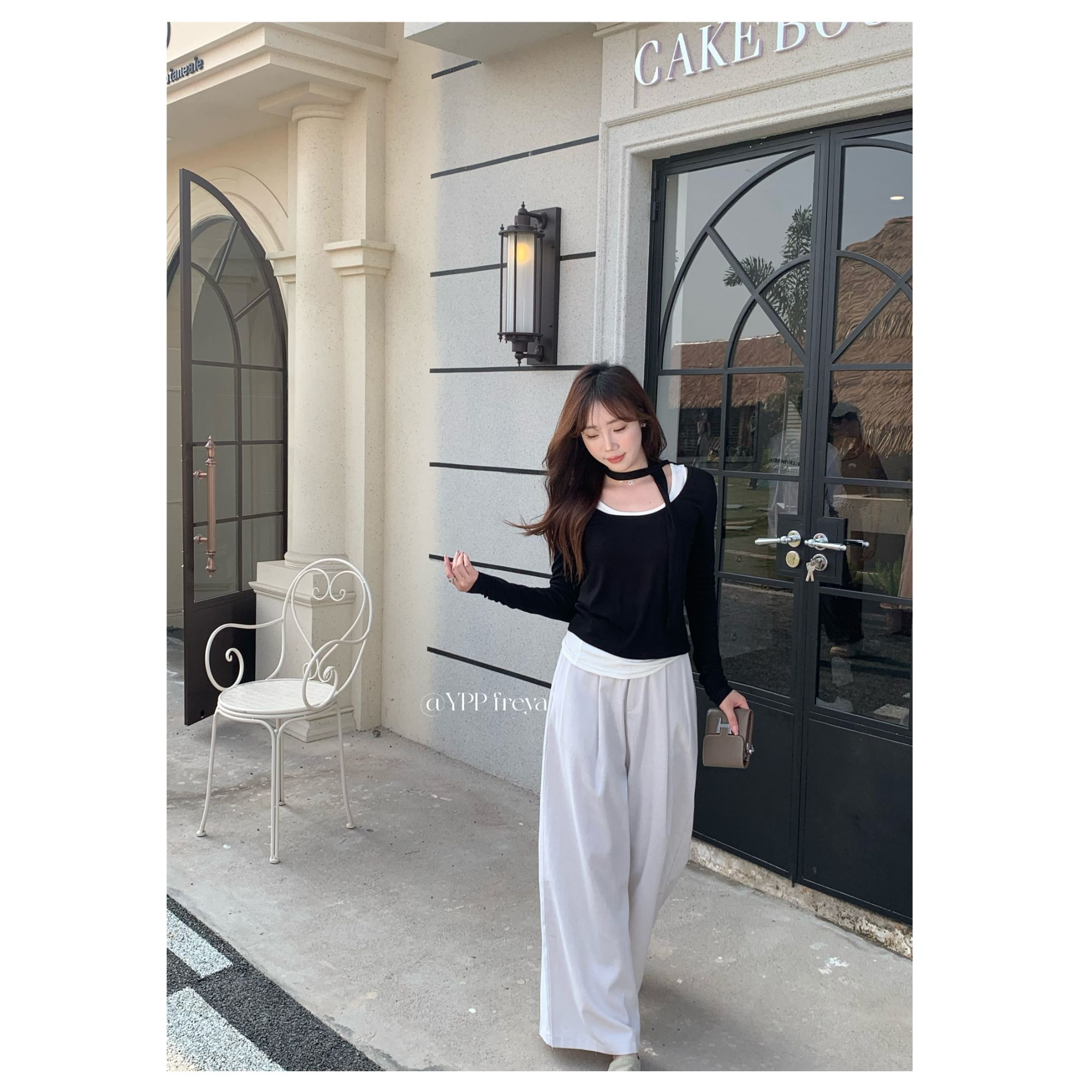 YPP！【小低调】2025年春季杏色直筒百搭垂感 慵懒风休闲西裤