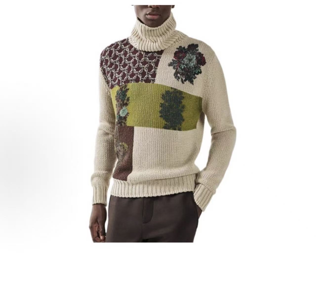 未使用 Hermes/爱马仕 编码12308 花卉针织羊绒毛衣 尺码：s码 