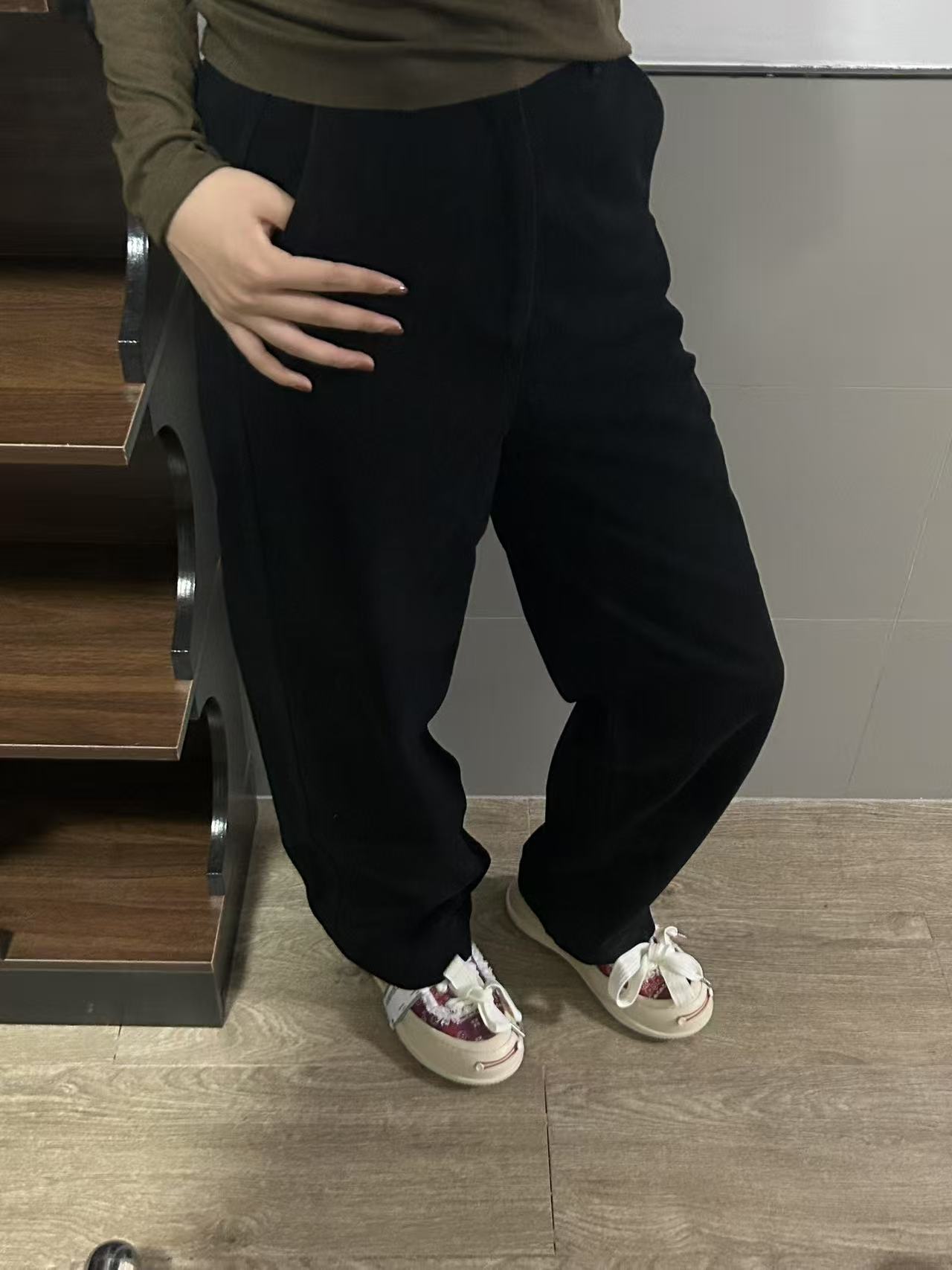木木家纯色中腰秋季