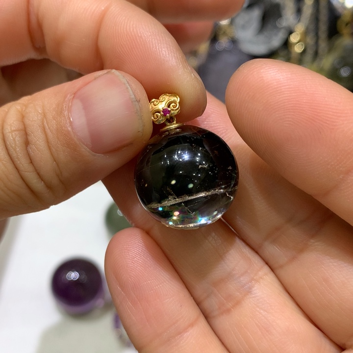 水晶颈饰18K金镶嵌星***